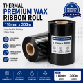 Thermal Premium Wax Ribbon Roll (110mm x 300m). 