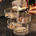 Acrylic Rotating Jewelry Organizer with Lid Transparent | Ear Rings & Necklace_Bracelets Holder | Rotating Makeup Organizer. 