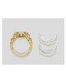 Casio Ring Watch Mens/Womens Gold Ion Plated Stainless Steel Case Square Digital Stop Watch, Alarm, Dual Time, Calendar, Multi-Function Gold Stainless Steel Bracelet Watch-CRW-001G-9DR. 