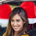 HomeInn Christmas Car Headrest Cover Auto Beautification Triangle Shape Elastic Christmas Car Decoration. 