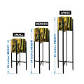 Golden Indoor Planters with Black Stand, Flower Pot, Without Plant - 3 Sizes Available. 