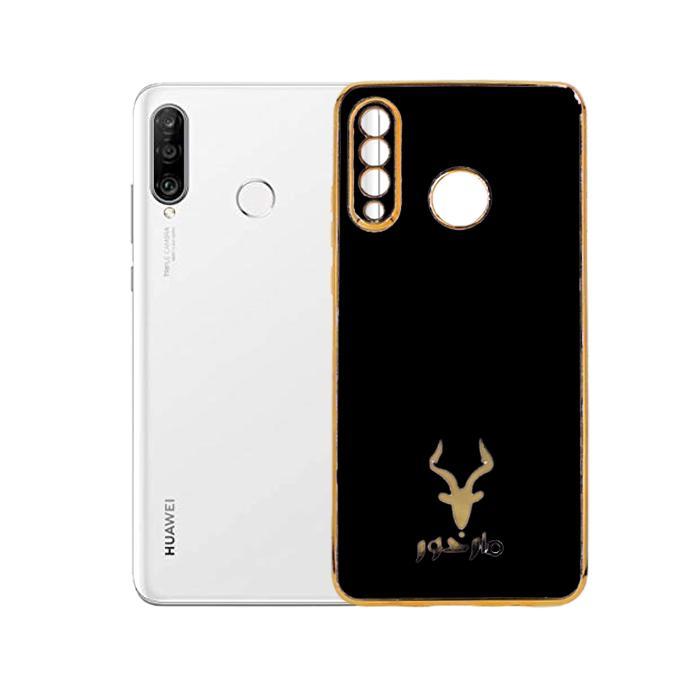 Mobile Cover | Huawei P30 Lite | Markhor Logo | Chrome Back Case | Black | Mobile Cover