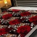 BeQuest Soft Fleece AC Blanket Set for Double Bed - Elegant  Floral Design. 