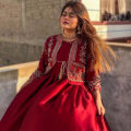 Embroidered Silk Maxi with Matching Koti - Ready-to-Wear Wedding Dress. 