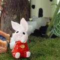 Chinese Style Rabbit Statue Small Bunny Figurine Sculpture for Table Year Decoration , 4cmx1.9cm. 