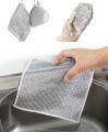 Pack of 5 New Multipurpose Wire Dishwashing Rags for Wet and Dry Bilayer， Multifunctional Non-Scratch Wire Dishcloth, Scrub Dish Cloths for Washing Dishes, Sinks, Counters, Stove Tops. 