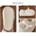 Cute Lamb Furry Women Winter New Cartoon Thick Plush Slippers Female Bedroom Slides Soft Cozy Warm Fluffy Home Shoes. 