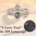 100 Languages I Love You Love Ring With Heart Shaped Velvet Box. 