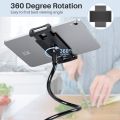 Gooseneck Tablet Holder Stand for Bed: Tryone Adjustable Flexible Arm Tablets Mount Clamp on Table Compatible with iPad Air Mini | Galaxy Tabs | Kindle Fire | Switch or Other 4.7-10.5" Devices(Black). 