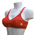 Mahroon Same Embroidery Cotton Bra Braze Comfortable Non Padded Bra For Women, Bras For Ladies Brassiere Smooth & Stretchable Fabric for Women Ladies Girls Undergarments Bra for girls. 