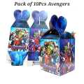 Avengers Theme Goody Boxes Pack of 10 Pcs Kids Birthday Party Celebration Candy Box. 