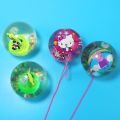 Children's bouncy ball luminous crystal ball flash bouncing ball with rope cartoon luminous baby jumping ball toy. 