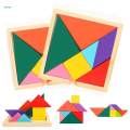 Wooden Tangrams Learning Toys Geometric Shape Puzzles Brain Logical Blocks for Boys Girls. 