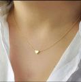 Simple Choker Heart Pendant Necklace for women and girls Golden Color. 