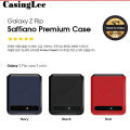 Casinglee For Samsung Galaxy Z Flip3 Phone Case Cross Texture Leather Back Cover for Samsung Galaxy Z flip 3 Phone Anti-knock Cases. 