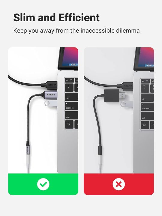 UGREEN%20USB%20to%203.5mm%20Jack%20Audio%20Adapter%20USB%20Sound%20Card%20Support%20Mic%20TRRS%20Headphone%20DAC%2024bit%2096kHz%20Nylon%20Braided%20USB%20to%20Aux%20Jack%20Compatible%20with%20Windows%20Mac%20Linux%20PC%20PS5%20PS4%20Switch%20Speaker,%209.8%20Inch%20-%20Image%203