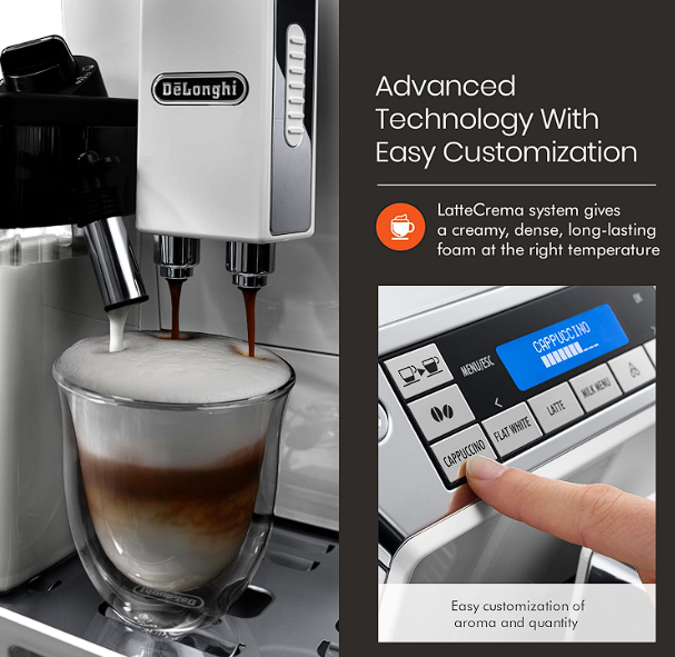 DeLonghi%20Ecam45.760.W%7CEletta%20Cappuccino%20Top%7CBean%20to%20Cup%20Fully%20Automatic%20Coffee%20Machine%7C8%20Inbuilt%20Recipes%20-Cappuccino,Latte,Espresso&%20More%7C15%20Bar%20Pressure%7C%201450W%20-%20Image%204