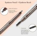 Eyebrows Drawing 2 in 1 Waterproof Eyebrow Pencil - Eyebrow Pencil + Brush - DARK BROWN SHADE - Wahab Products. 