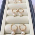 [ New ] Xu Hongdou Same Style Real Shot Strong Light Natural Freshwater Pearl Source Factory 14k Gold-Plated Earrings Niche Advanced Sense. 