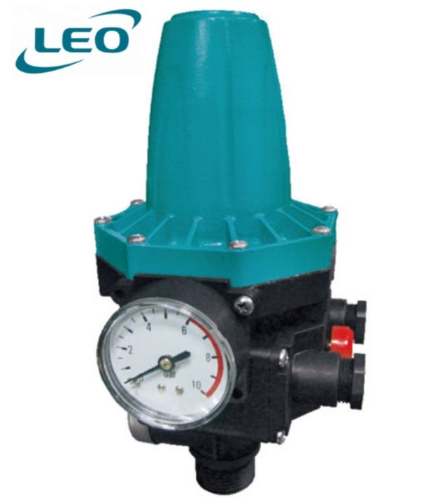 LEO PS-04C , ELECTROMAGNETIC PRESSURE SWITCH WITH GUAGE FOR AUTOMATIC PUMP CONTROL IN DOMESTIC WATER UNIT WITH NON RETURN VALVE , EURPEON STANDARD
