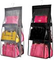 New high quality Multipurpose 6 hanging hand bags pocket organizer for bag to collect dust proof closet storage bag door wall various shoes bag with hook. 