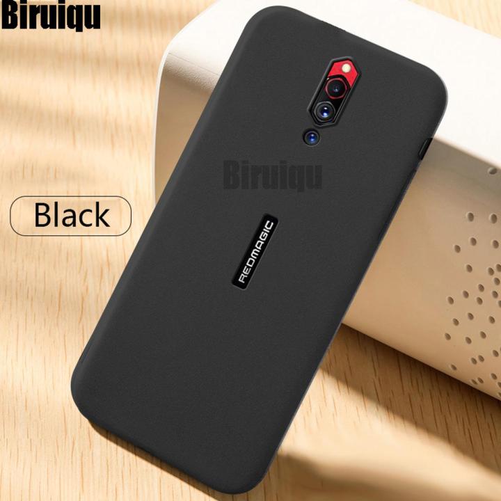 Biruiqu For ZTE Nubia Redmagic 5G 5S Shockproof Anti Slip Soft TPU Sandstone Matte Back Case Cover