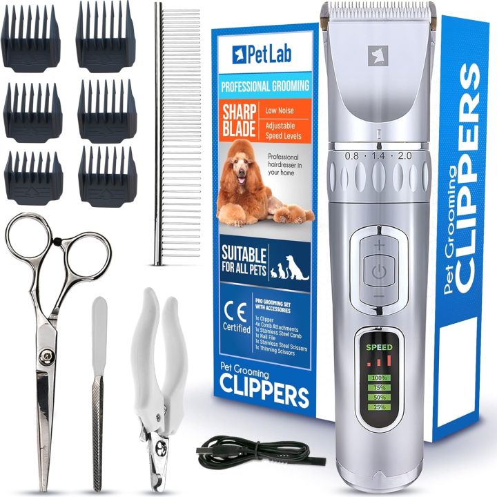 PetLab Dog Hair Clippers Long Hair Thick Professional Pet Hair Trimmer Cat Long Hair Knot Grooming Electric and Quiet Combs