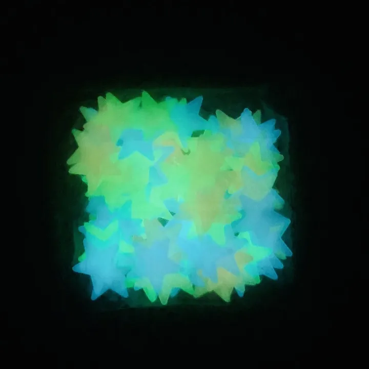 Home%20Decor%20Fluorescent%20Room%20Bedroom%20Ceiling%20Wall%20Sticker%20Kids%20Baby%203D%20Stars%2050%20Pieces%20Glow%20in%20the%20Dark%20Star%20Stickers%20KEEMEEUYZO%20-%20Image%202
