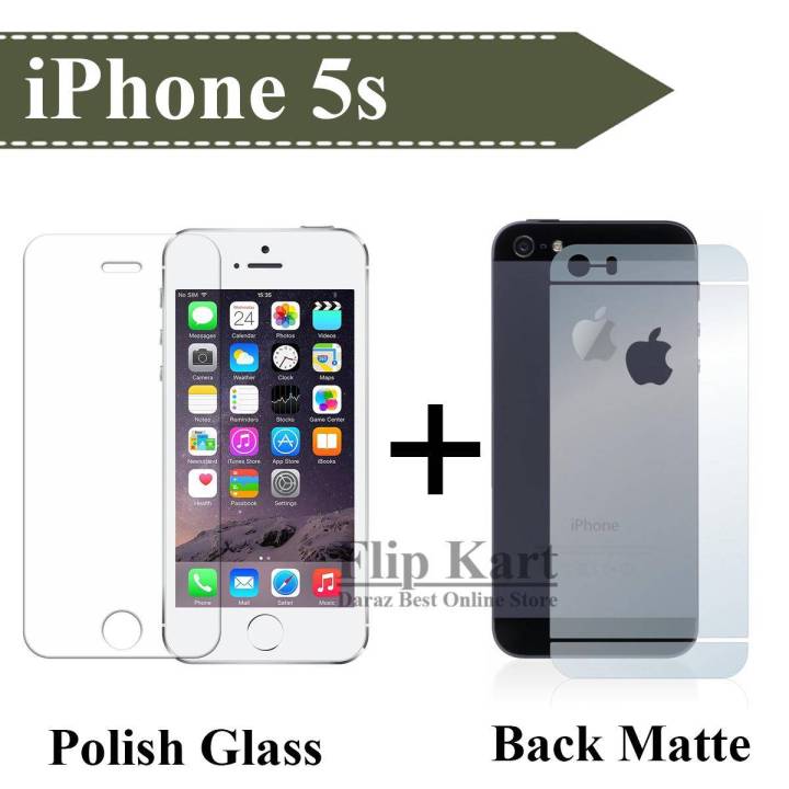 Apple iPhone 5s Tempered Glass Screen Protector with Matte Back Soft Film Anti Scratch Anti Fingerprint