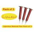 Injection Mehndi Pen Pack of 3. 