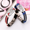Qingwen  Sun Moon Tonghui Buckle Series Hemp Rope Leather Bracelet   Weave Vintage Cattle Leather Bracelet   Korean Jewelry Wholesale. 