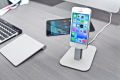 Twelve South HiRise Adjustable Desktop Stand for iPhone 5 – iPhone 14, iPad Mini & Accessories – Silver. 