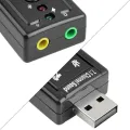External USB Sound Card and Audio Adapter USB 2.0 Virtual 7.1 Channel Stereo 3.5mm Headphone Audio Adapter Microphone Sound Card and audio enhancer for Gamers. 