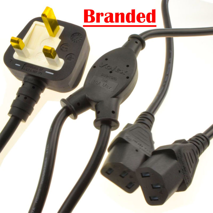 Y Shape Power Cable 2 in 1 for PC and Workstations -  High Quality Y Power Cord Power Splitter Cable for Computers and Monitors - 2 in 1 Power Cable for Computer 100% Pure Copper Cable - Power Cord Cable 2 in 1