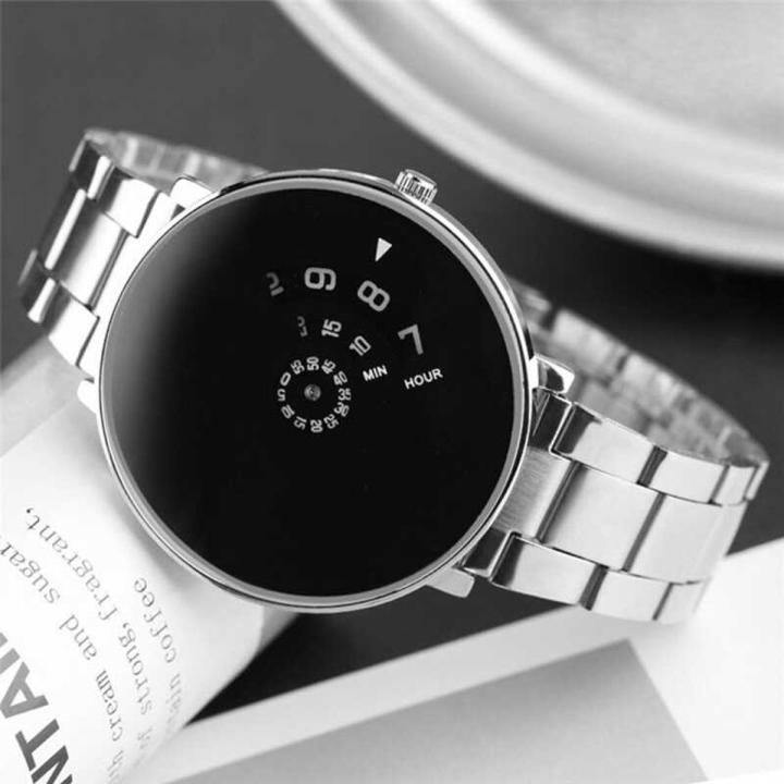 Analog Stainless Steel Men Wrist Watch Black For Gents Watch With Box Daraz.pk