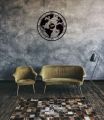 World Map Wall Clock - Wooden Wall Clock Modern Design 3D Stickers Hanging Clock Decorative Watch Home  Wall Clocks. 