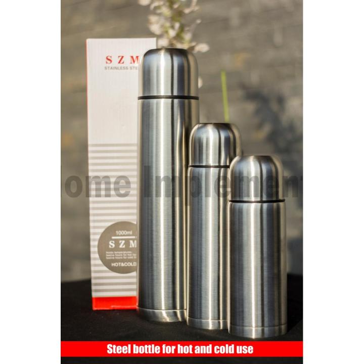 Stainless Steel Vacuum Flask Thermos for Keeping Water Hot or Cold 4 Sizes available