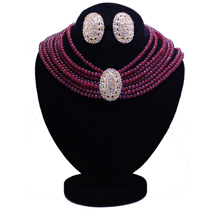 Maroon%20Jewelry%20Set%20with%20Center%20Golden%20Stone%20For%20Women%20-%20Maroon%20-%20Image%203