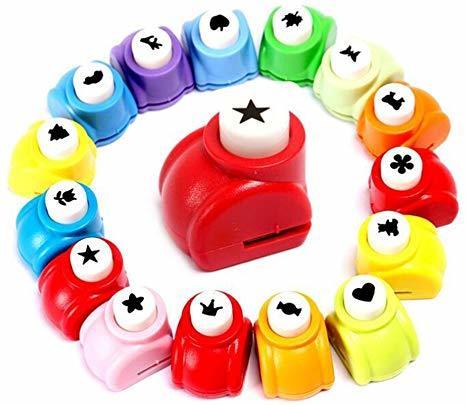 Mini Paper Punch Pack of 8 - Mini DIY Assorted Paper Punching Machines Crafts Punch