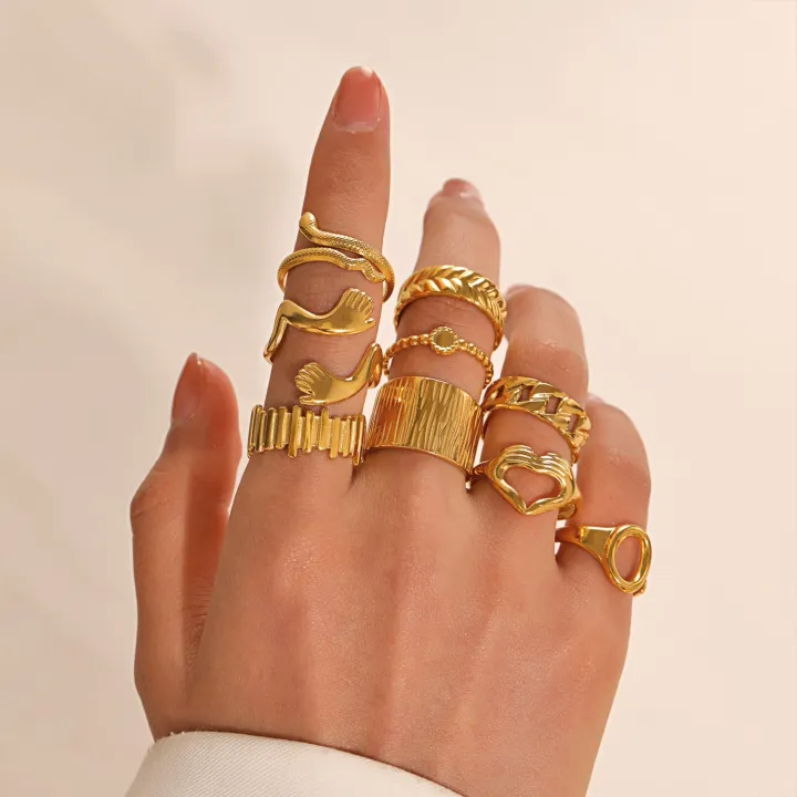 Fashion%2018k%20gold%20stainless%20steel%20jewelry%20women%20adjustable%20beautiful%20stainless%20steel%2018k%20gold%20ring%20-%20Image%204