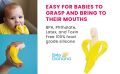 Banana Teether for babies teething toothbrush silicon rubber teether in two colors(without box). 