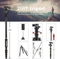 Camera Tripod, ZOMEI Q666 Compact Lightweight Aluminum Travel Tripods Monopod with 360 Degree Ball Head, 1/4" Quick Release Plate and Carry Bag. 