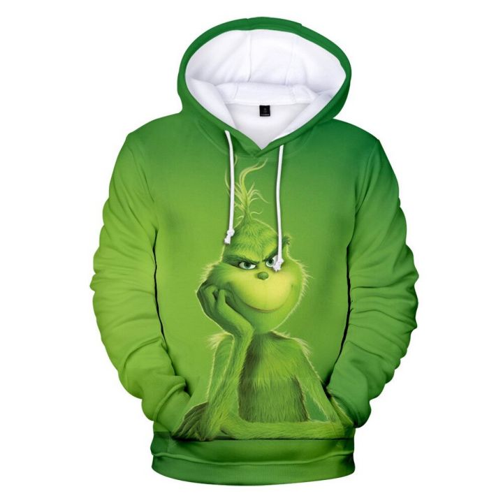 Green Haired Grinch Anime Hoodie Hoodies Men Sweatshirt Lounge Wear Fashion Grinch Hooded 3D Streetwear Men Clothing XXS-4XL