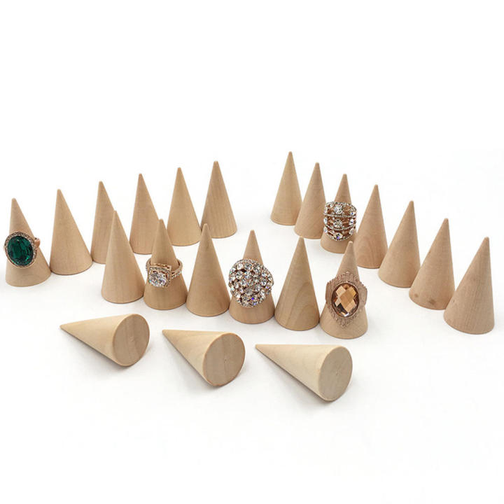 Organizer Ring Organizer Durable Holder Wooden Wooden Cone Cone Ring Holder for Ring Supplies