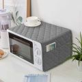 Elegant Quilted Cotton Microwave Cover with Storage Pockets - Oil-Proof, Dust-Proof, Kitchen Decor Organizer - Universal Size High-Quality Export Quality. 