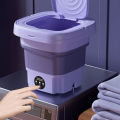 Mini Turbine Wash - Compact Foldable Washing Machine with Spin Dryer - Transportable Washing Machine with 2 kg Capacity Easy To Carry. 