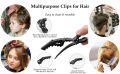 12pcs Salon Croc Hair Styling Clips-Sectioning Plastic Alligator Hair Clip For Thick Hair-Non-Slip DIY Accessories Hairgrip for Women and Girls (Black). 