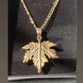 Golden sycamore leaf necklace for girls and ladies, unique western style leaf pendant. 