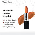 Swiss Miss Lipstick Coral Gold (MATTE-79). 