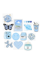Pack of 13 Blue Aestheitc stickers for scrapbooking/journaling/decorartion/Cute stickers/Apple Berrie. 